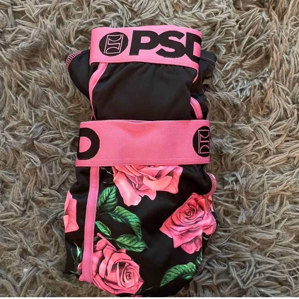 PSD Black and Pink Patterned Boxer Briefs